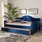 Baxton Studio Perry Blue Velvet Upholstered and Tufted Queen Size Daybed Trundle 156-9452 - alternate 5